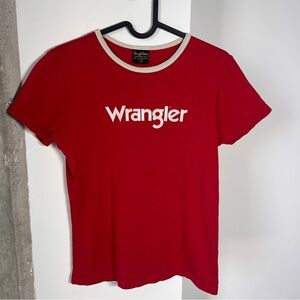 Vintage Wrangler Ringer Tee - Made in Canada - Fitted 90s - Y2K Western